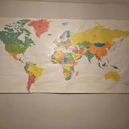 World (Globe) map wall poster large 115 cms x 230 cms