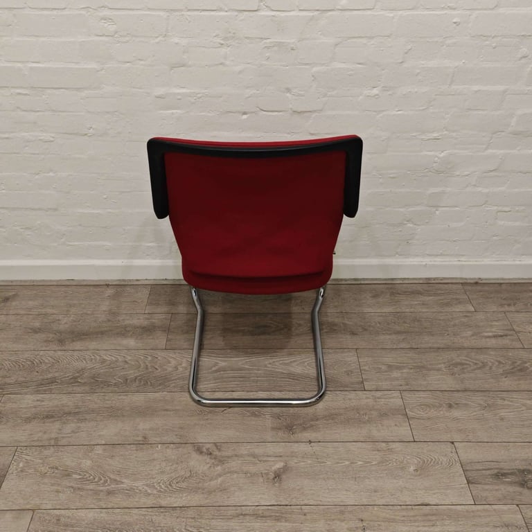 Sedus Conference Chair – Red Fabric – Chrome Cantilever Frame