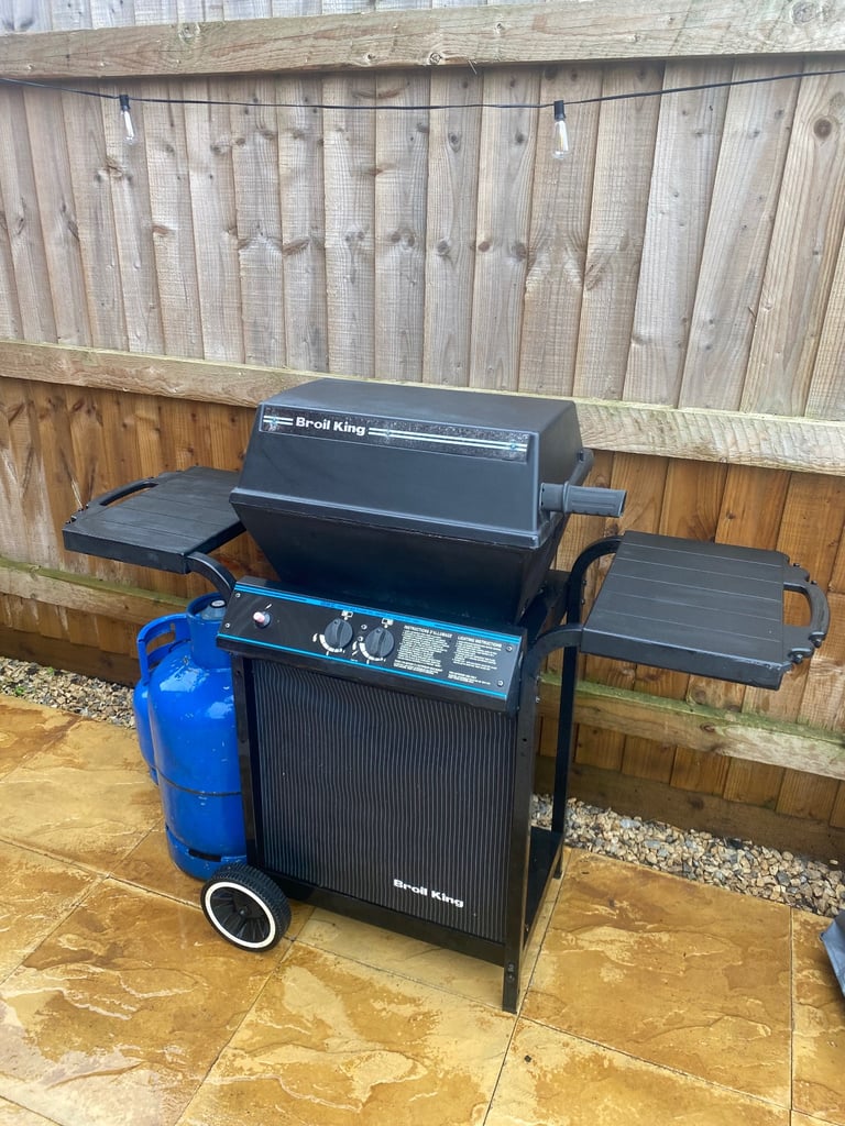 image for BBQ & 2 gas bottles - 15kg is near full, 4.5kg empty.