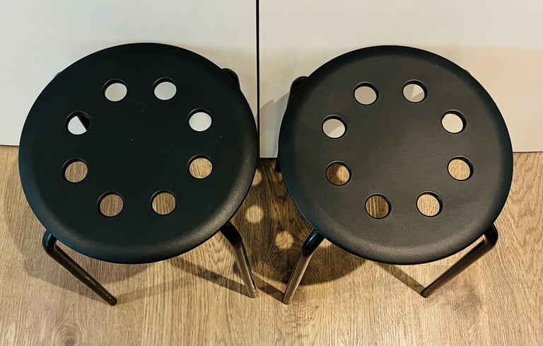 image for 2 black dining stools