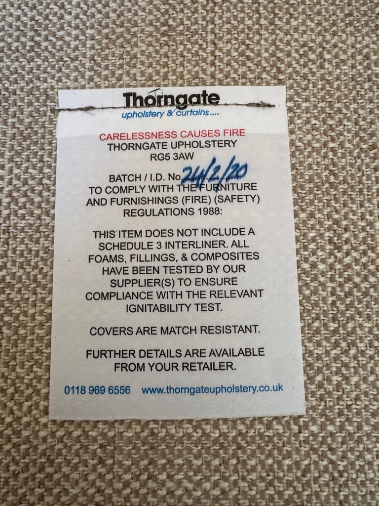 Very good quality three piece Suite thorngateupholstery