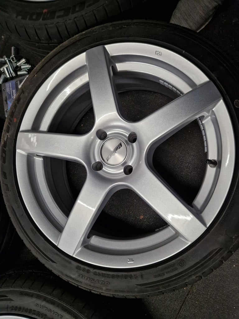 4x 17" alloy wheels (4x100) & 205/45R17 tyres - seat toyota vauxhall volkswagen