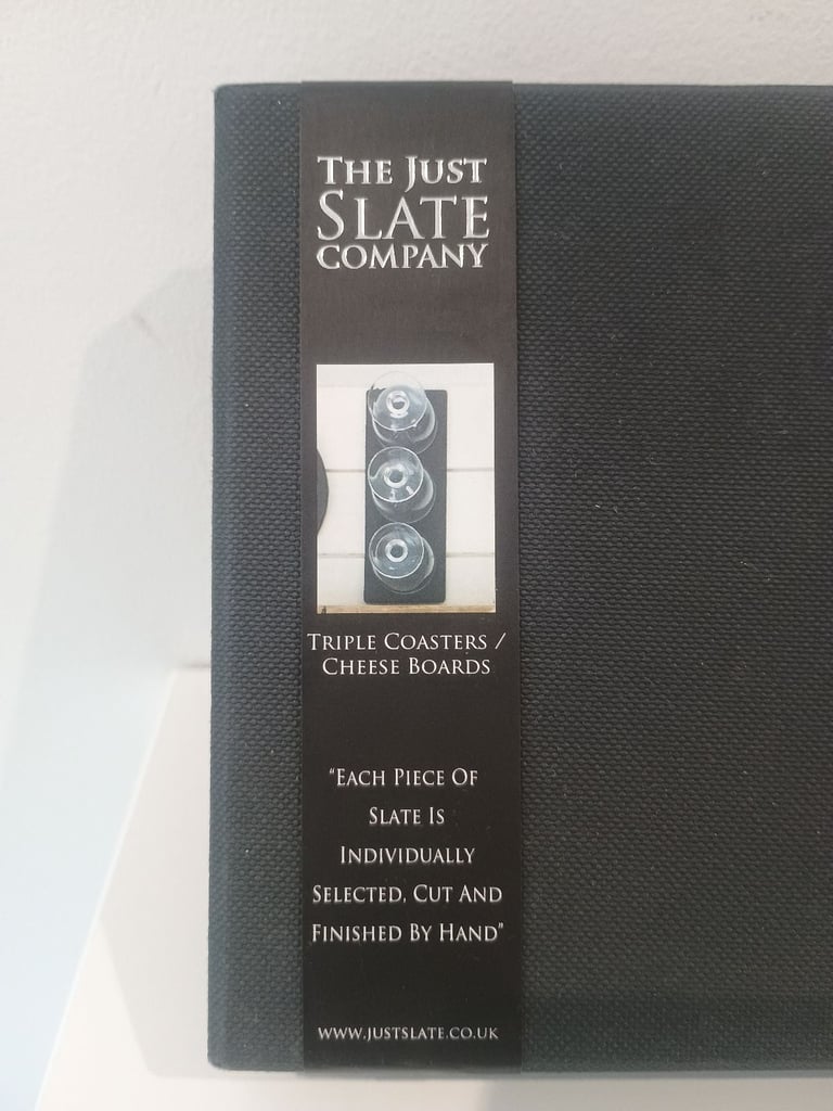 NEW - The Just Slate Company Natural Slate Triple Coasters / Cheese Boards (Set of 4)