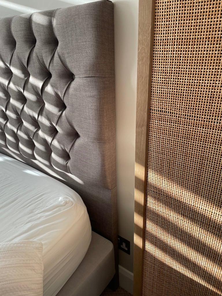 Grey upholstered headboard (double bed 140cm)