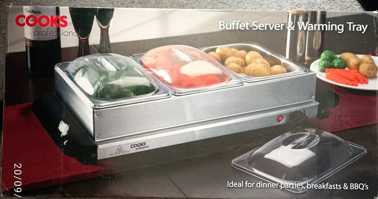::: Cooks Professional 3 Section Buffet Warmer and Hot Plate :::