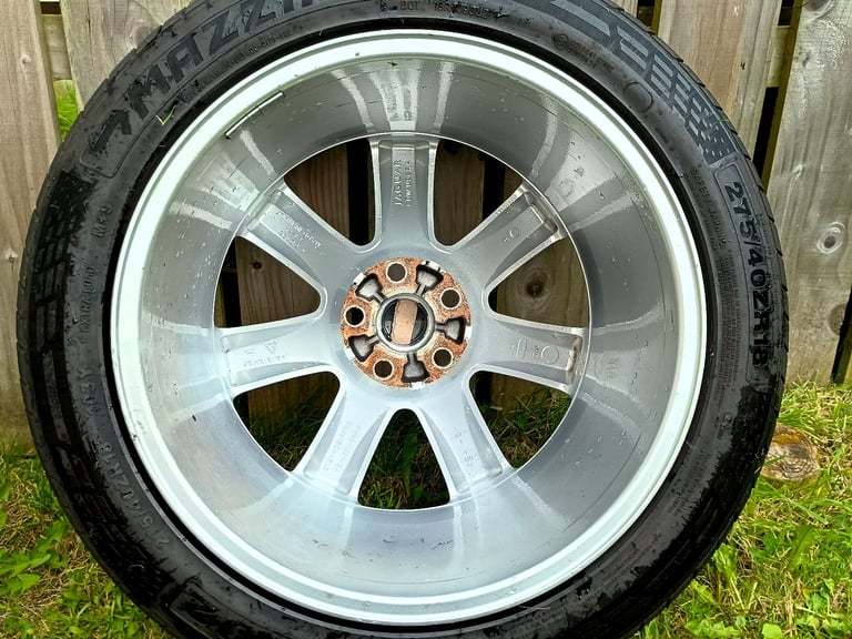 18" JAGUAR XK COUPE ALLOYS 5x108 8.5J/9.5J SPLIT WIDTH WHEELS EXCELLENT TYRES XF XE XJ