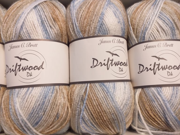 image for JAMES BRETT DRIFTWOOD Anti Pilling Random Print Baby Double Knitting Wool Yarn 5X100G 