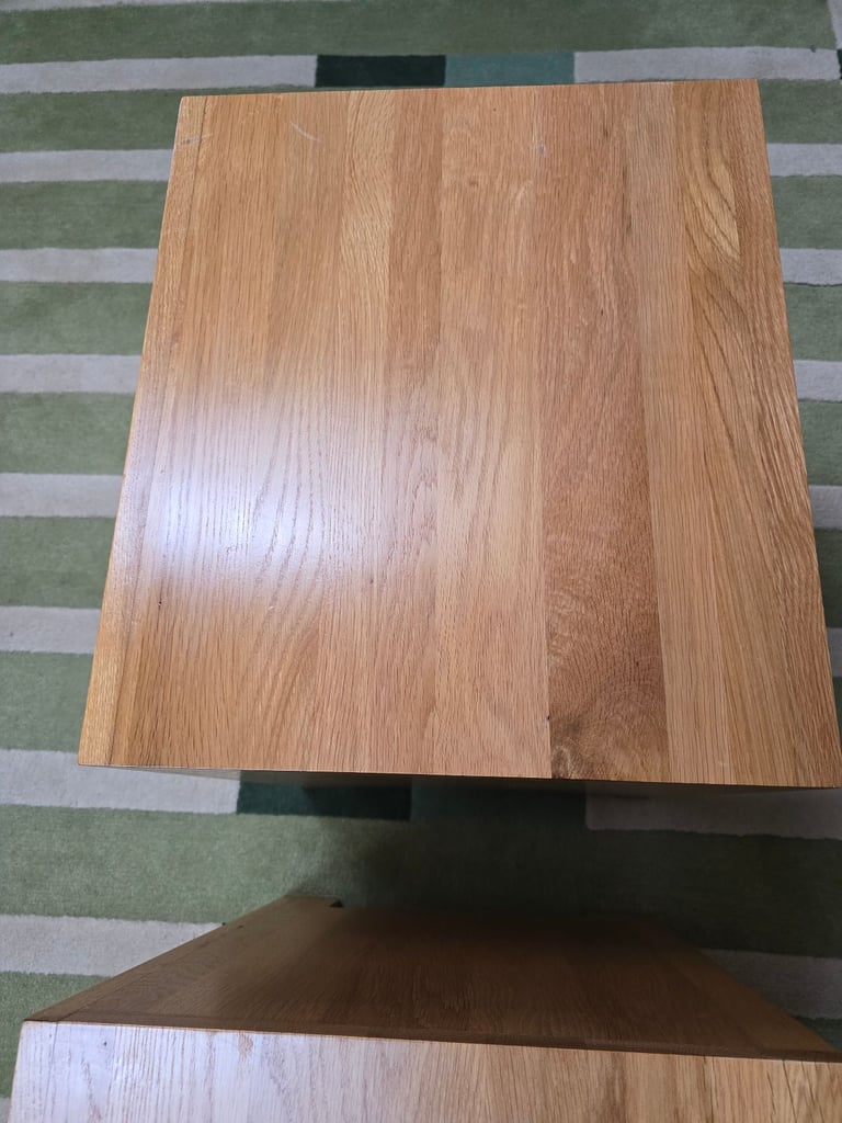 Solid oak bedside table cabinets ex Studio 1