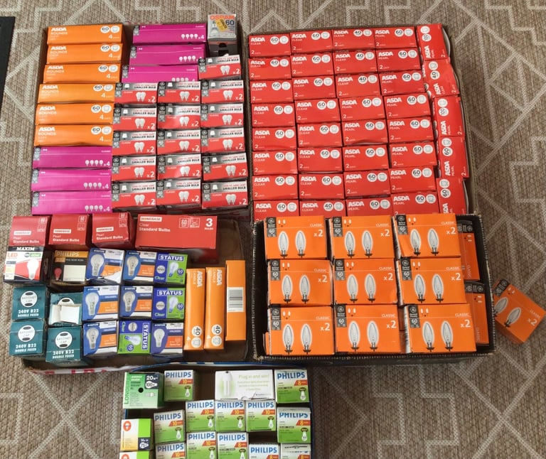 image for Hundreds of new light bulbs - all shapes - all fittings - all boxed - only 10p per bulb.