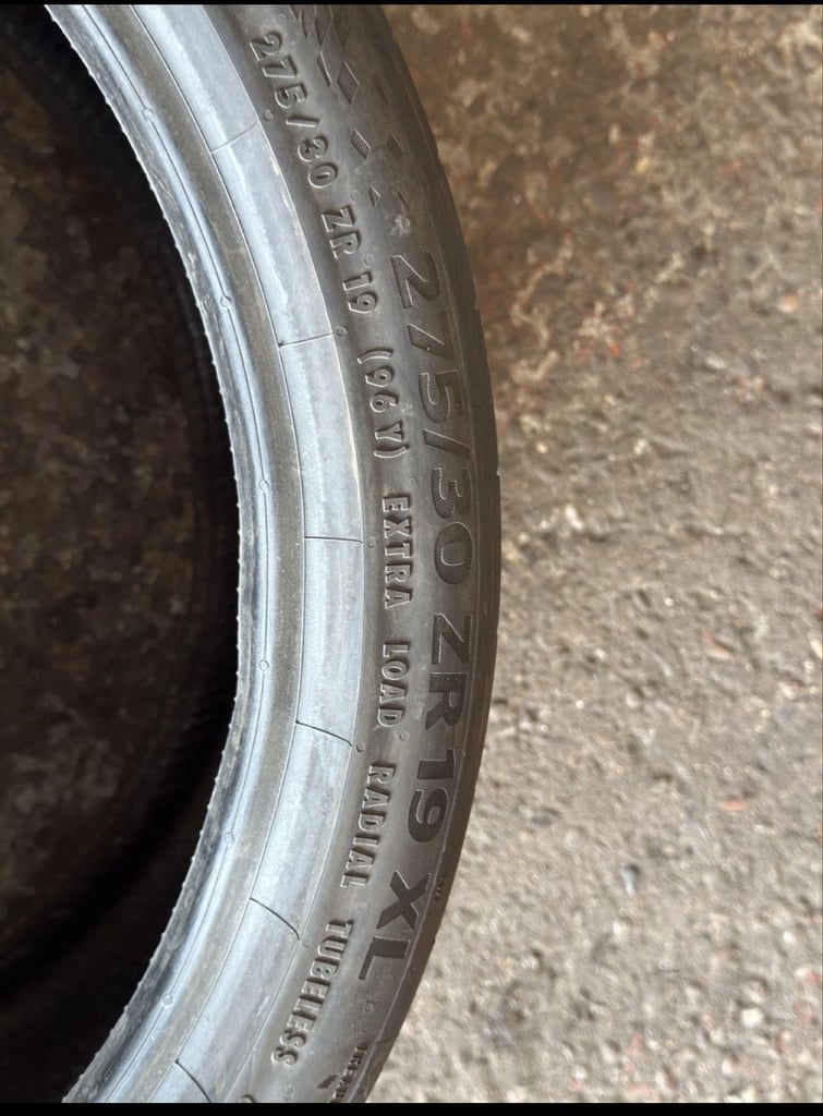 275/30/19 CONTINENTAL SPORT CONTACT 7 tyres with 6.4mm tread