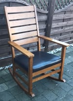 PREMIER RELAX BROWN LEATHER EFFECT ROCKING CHAIR