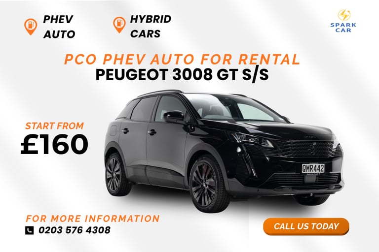 image for PCO Rent Peugeot, 3008, Hatchback, 2021, Semi-Auto, 1598 (cc), 5 doors