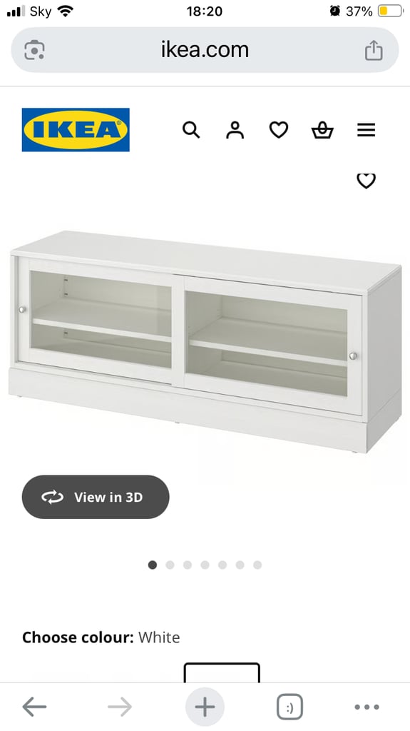 Immaculate White Wooden TV Stand - As New