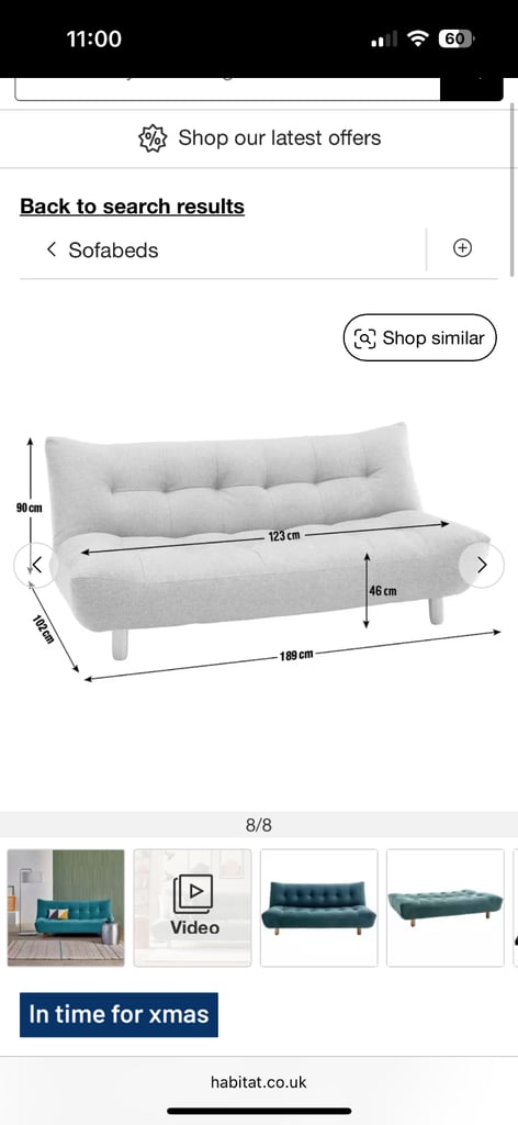 Habitat click clack sofa bed - teal