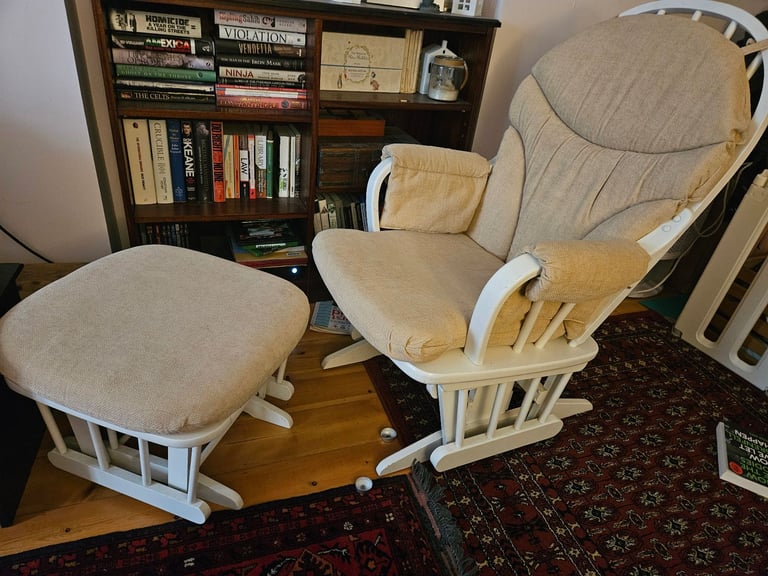 Glider chair with foot stool