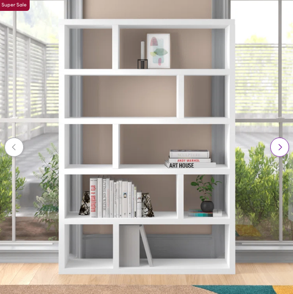 image for I can deliver - Excellent condition High Gloss White Jago Geometric Bookcase