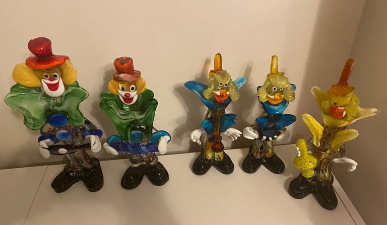 Murano Glass Clowns set of 5 