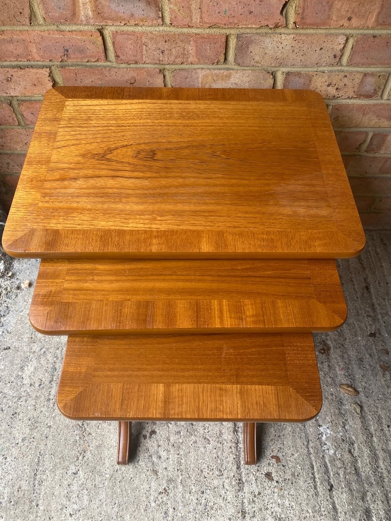 Vintage Nathan Nest Of 3 Tables –Mid Century Modern Retro