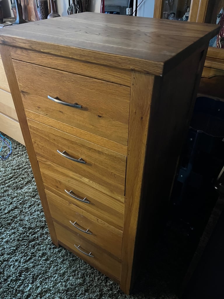 Solid oak tallboy
