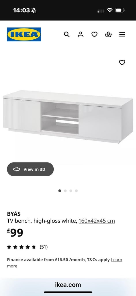 White gloss tv unit