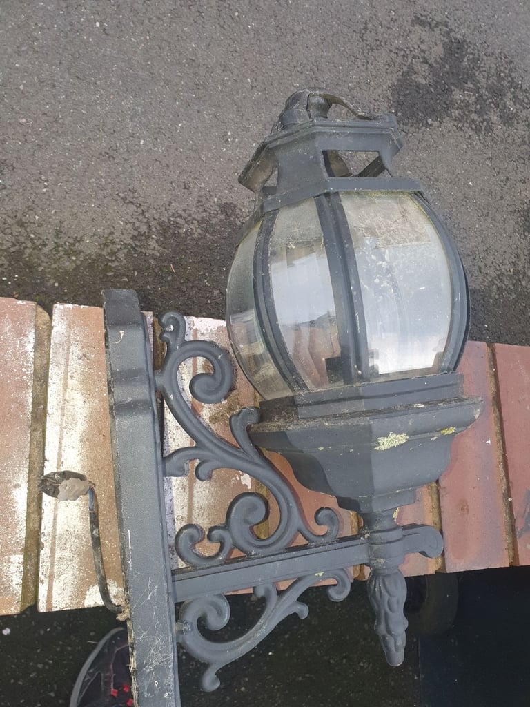 2 Metal Wall Lamps , White & Black , Decent Condition, Very Useful, Attractive, Clean.