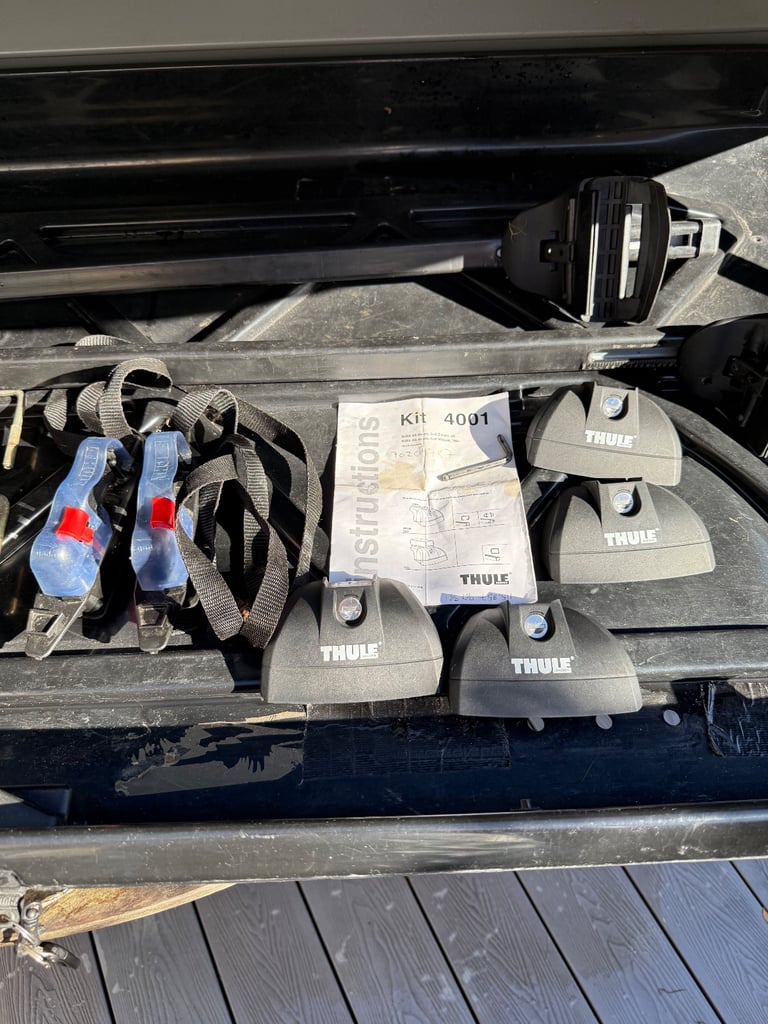 Car roof box, rails and fittings THULE