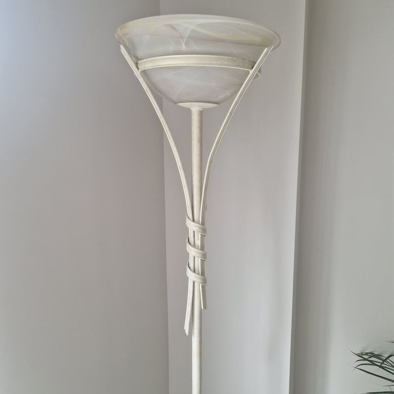 Beautiful designer wrought iron cream floor lamp