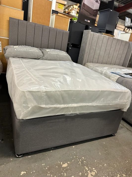 image for ]] Stunning Divan King Size Bed Base – Mattress Included | 25% OFF ]]