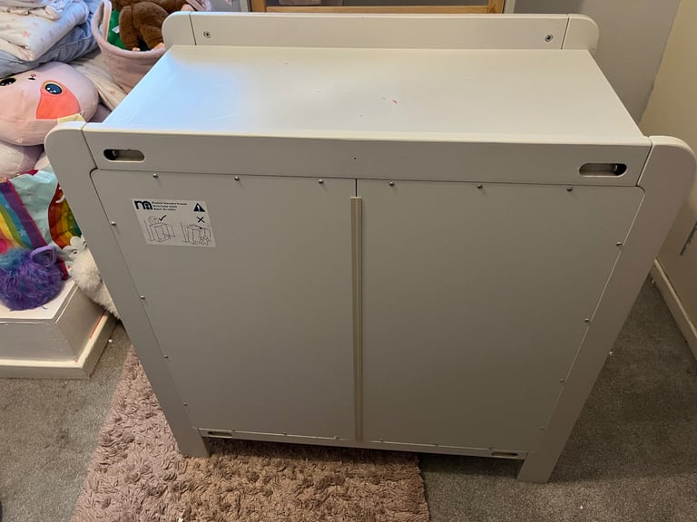 Grey matching nursery wardrobe and draws/changing table