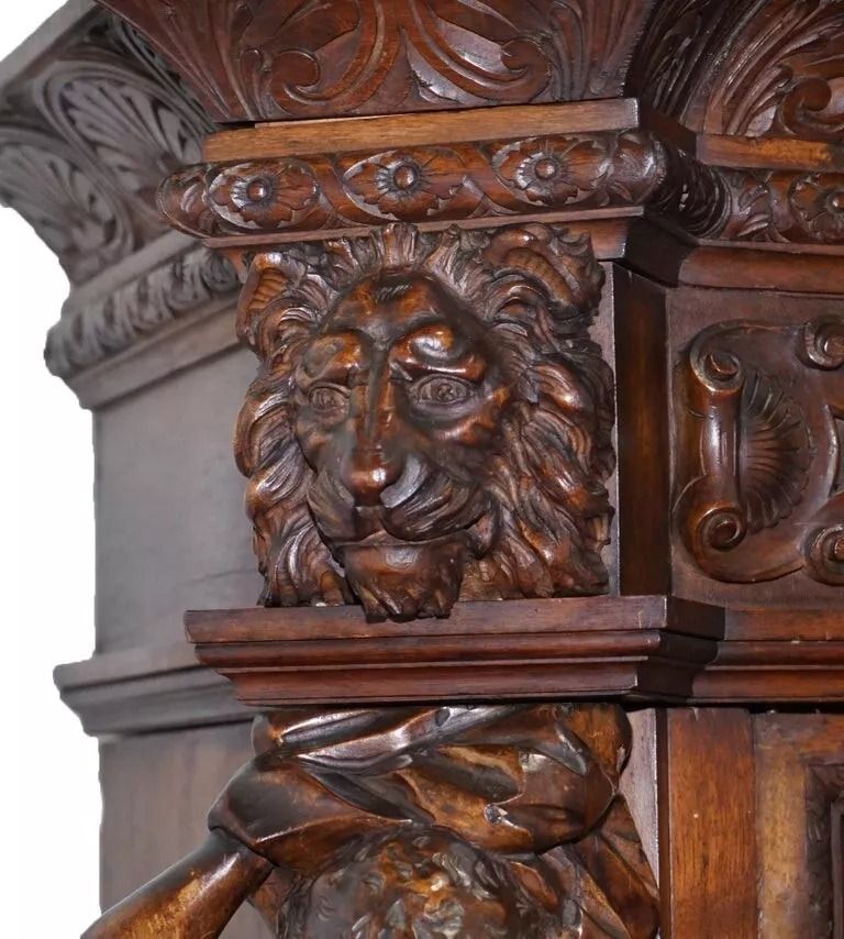 Rare Moses Michelangelo Guggenheim & Pauly Cie Et Venice Antique Carved Armoire