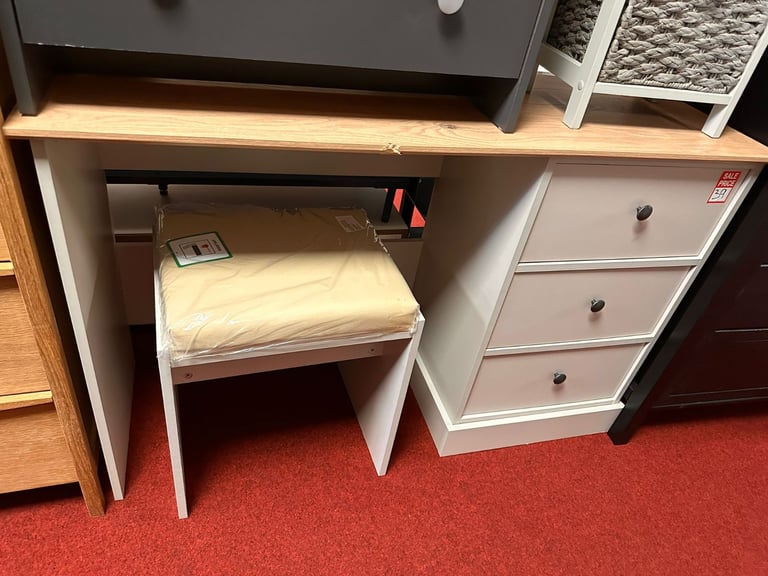 Dressing table with Stool - Grey 