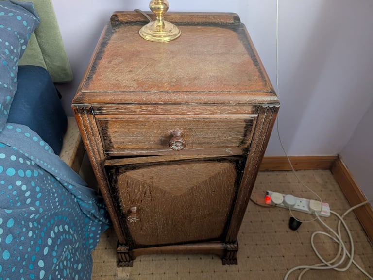 smoke oak bedside cabinet