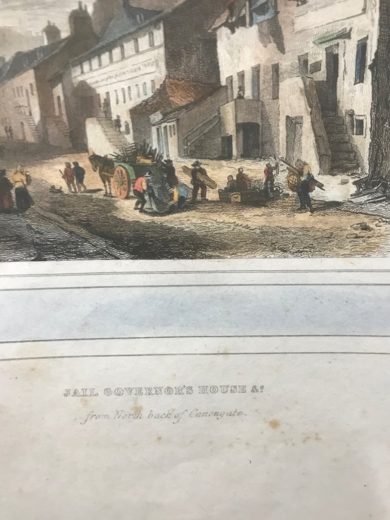 Vintage Print - Jail Governor's House from North Back of Canongate Artist – J.Ewbank. 1825