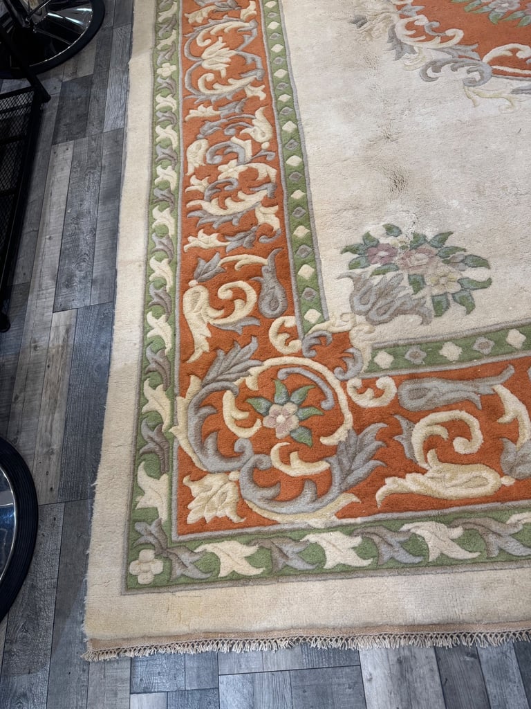 Extra large handmade oriental rug 370x 280 cm