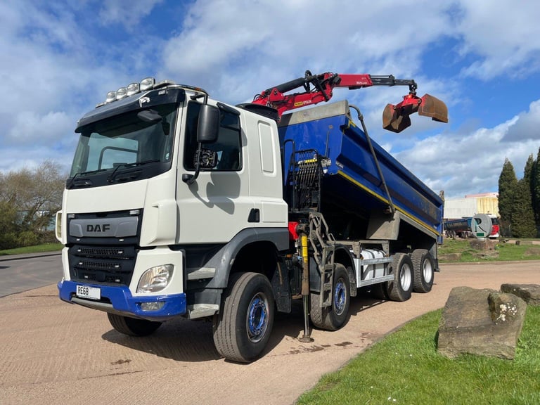 2019 DAF CF 450 8X4 TIPPER GRAB, EPSILON M125 CRANE, SLEEPER CAB