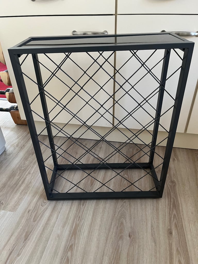image for Used 32 bottle metal wine rack