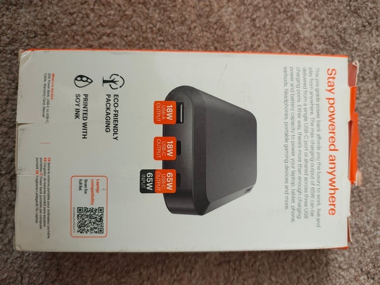 Cygnett Laptop power bank pro 20k 65W Black 