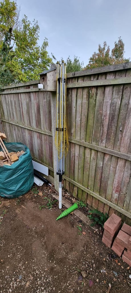 image for Heavy duty 4 arm rotary washing line with cover and screw and ground spike