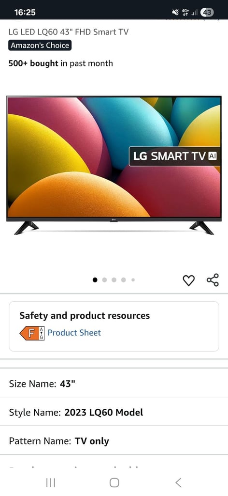 Lg 43inch Smart Tv