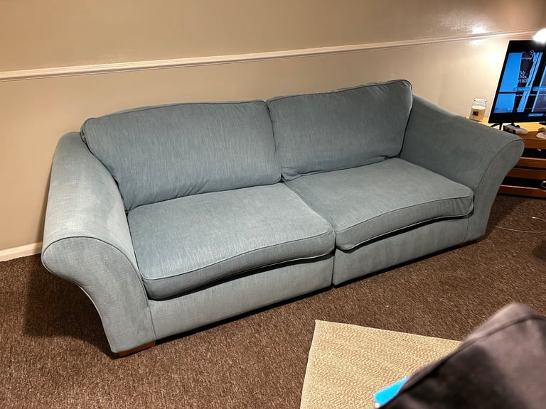 image for Next 4-Seater Sofa – Duck Egg Blue – Professionally Cleaned – Delivery available