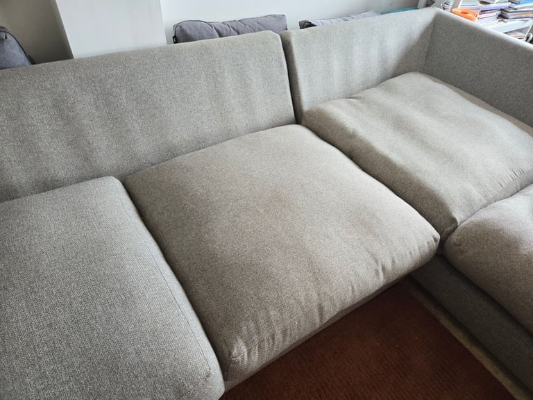 Grey fabric L shape sofa from dfs