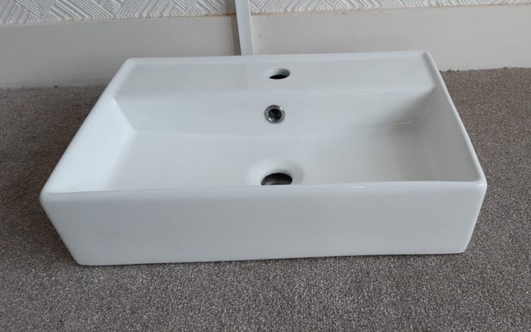 Bathroom Vanity Wash Basin Sink Countertop Rectangular 1 TH Modern 505 x 350mm