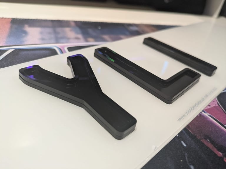 6mm All Black Ghost 4D Car Number Plates