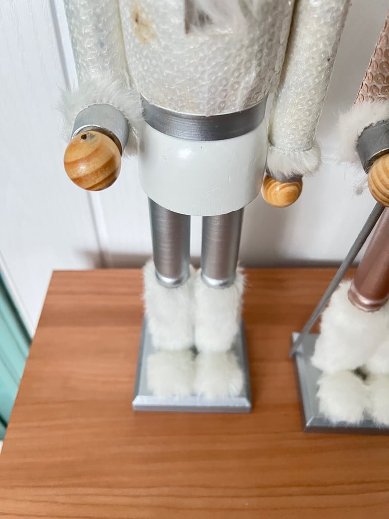 2 x Wooden Nutcracker Standing Ornaments 