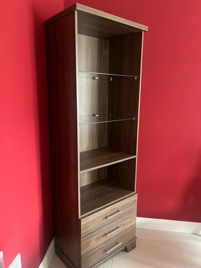 Harveys Hampshire Dark Wood Walnut Display Cabinet / Dresser