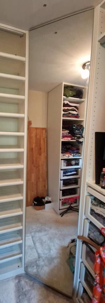 image for Ikea Pax corner wardrobe with mirrored door and light