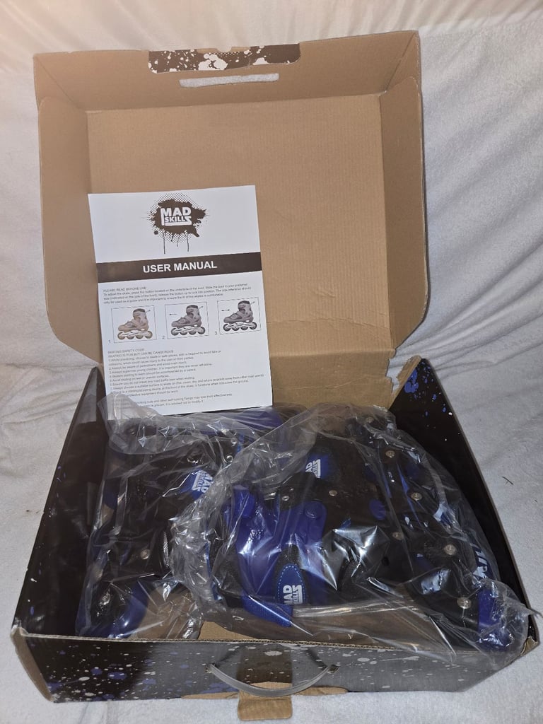 Mad Skillz size adjustable inline skates size UK 1 to 4. Brand new with box