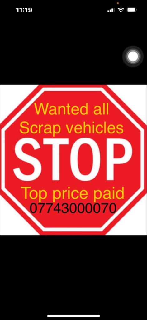 Scrap cars and vans bought for cash 24/7 service 