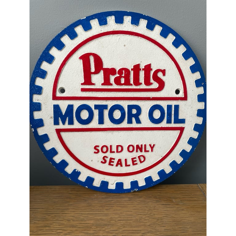 Pratts Motor Oil Cast Iron Sign