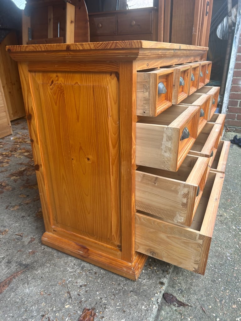 Solid chunky pine large chest of drawers. Possible delivery 